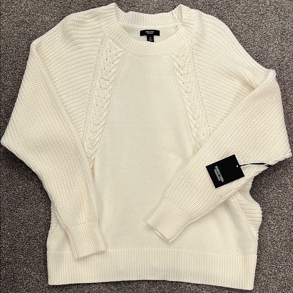 Vera Wang Elegant Cream Sweater Medium
